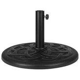 universal black cement patio umbrella base with weatherproof plastic polymer coating 19 25 inch diameter