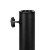 universal black cement patio umbrella base with weatherproof plastic polymer coating 19 25 inch diameter