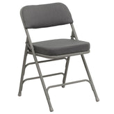 hercules series premium curved triple braced and double hinged burgundy fabric metal folding chair