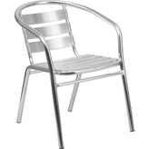 aluminum commercial restaurant stack chair with triple slat back