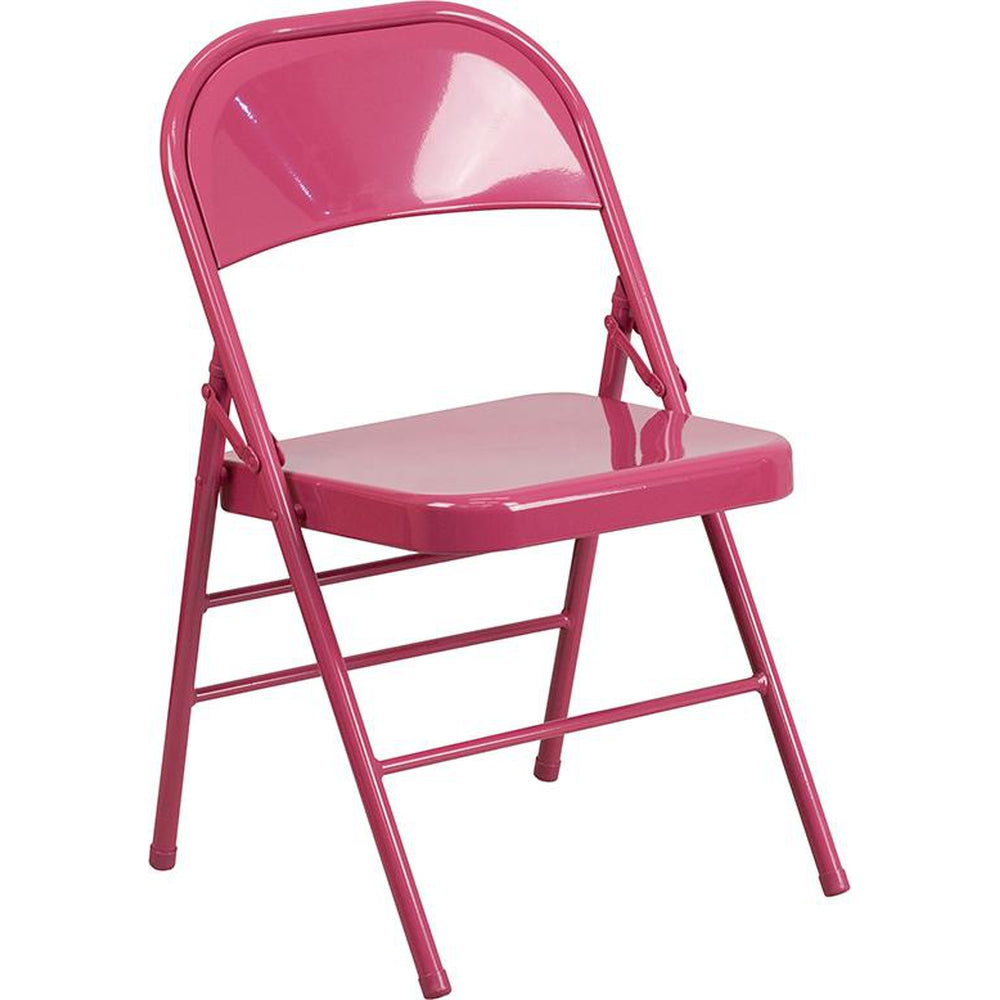 hercules colorburst series triple braced and double hinged metal folding chair