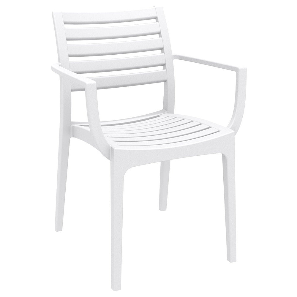 artemis dining set with 2 arm chairs white