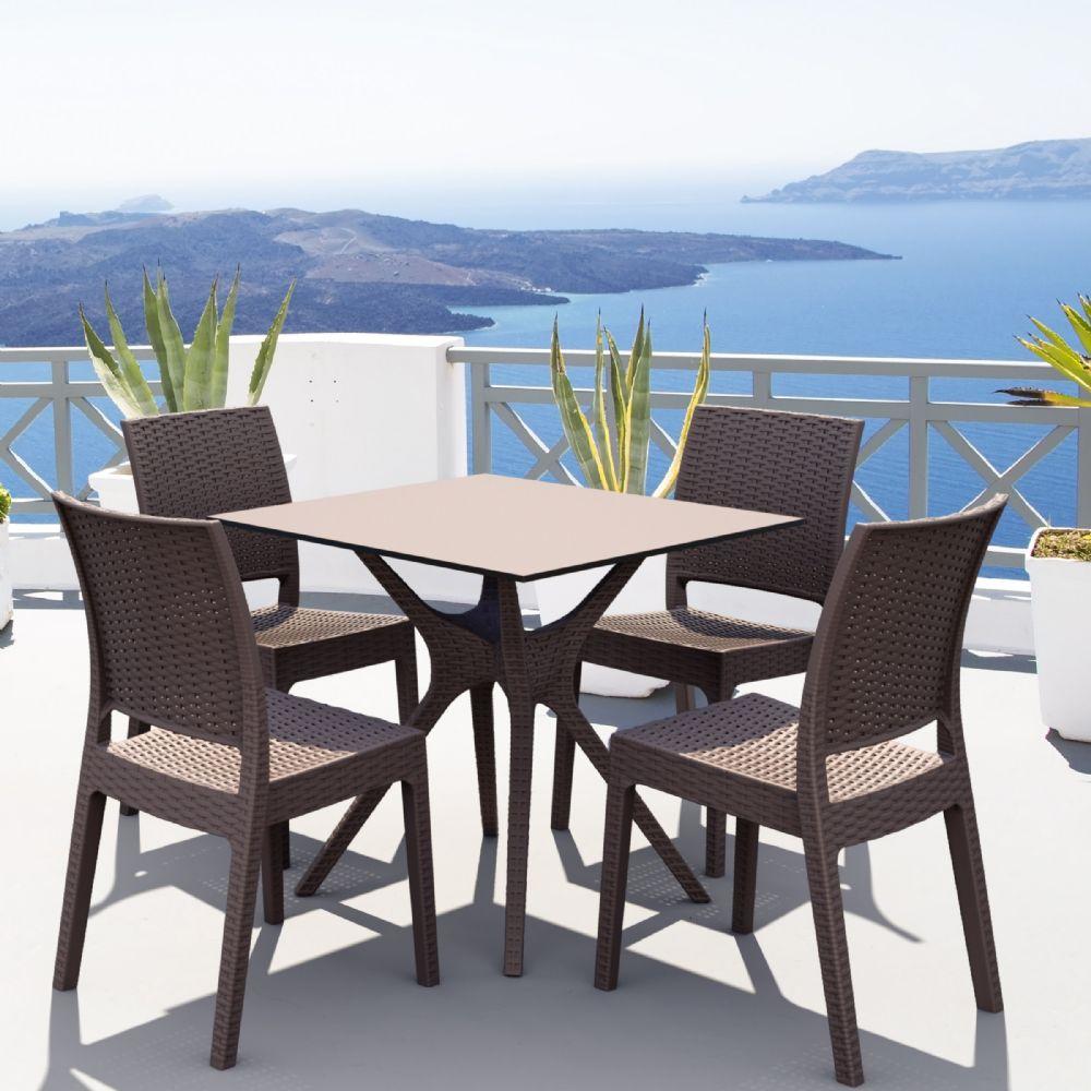 ibiza outdoor 5 piece dining set with square table