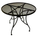 Outdoor Dining Height Round Wrought Iron Table with Umbrella Hole | Tables
