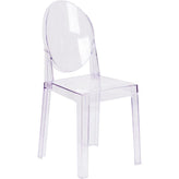 ghost chair with oval back in transparent crystal