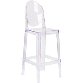 ghost barstool with oval back in transparent crystal