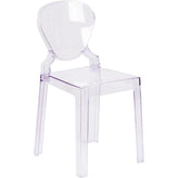 ghost chair with tear back in transparent crystal