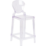 ghost counter stool with tear back in transparent crystal