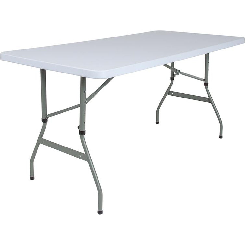 5 ft height adjustable granite white plastic folding table