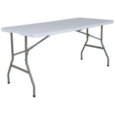 5 ft bi fold granite white plastic folding table