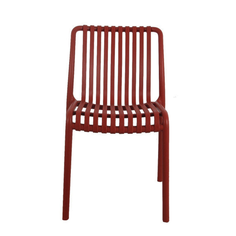 Resin Slatted Outdoor Stacking Chairs