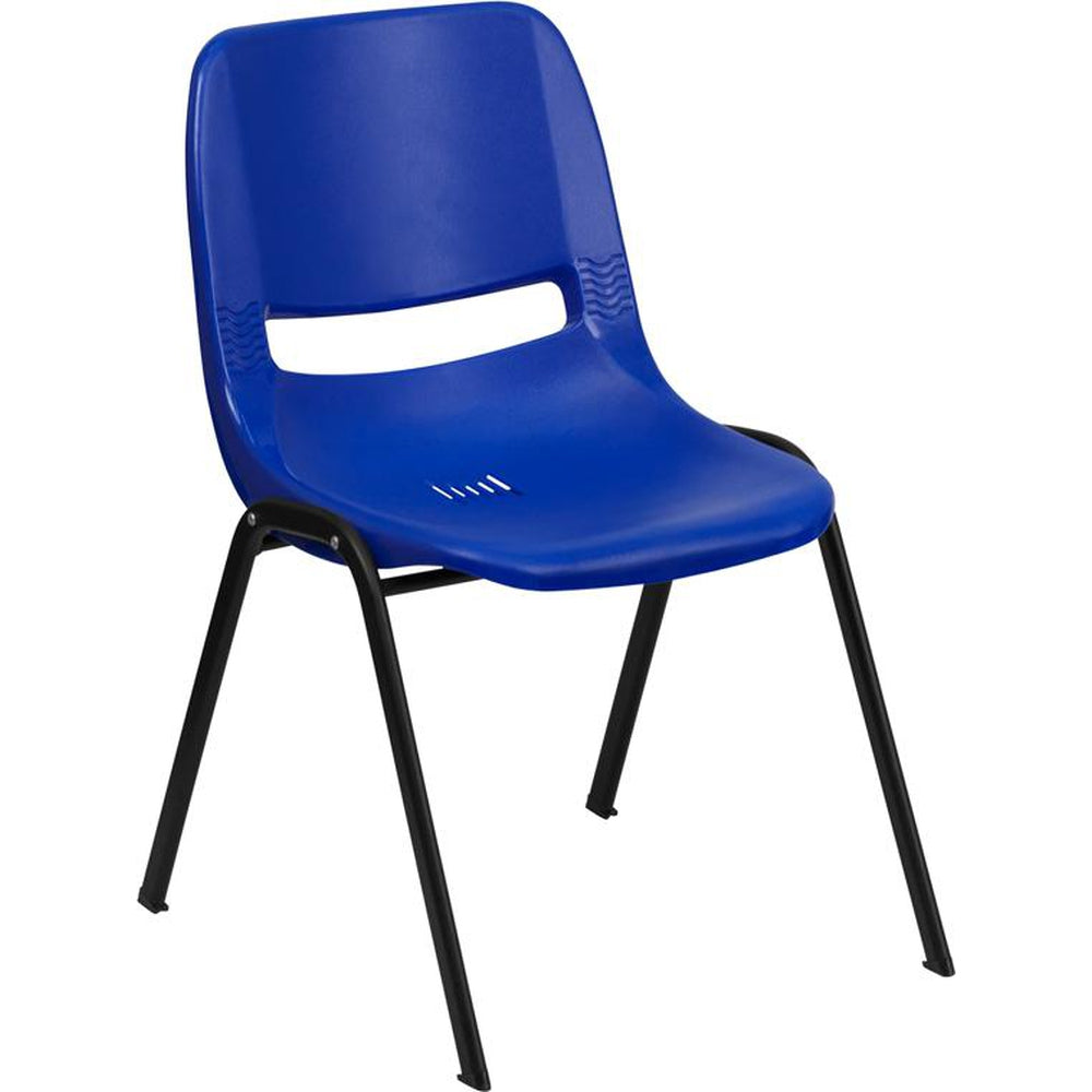 hercules series 440 lb capacity kid fts ergonomic shell stack chair with black frame and 14 inch seat height