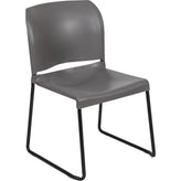 hercules series 880 lb capacity full back contoured stack chair with gray powder coated sled base