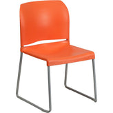 hercules series 880 lb capacity full back contoured stack chair with gray powder coated sled base