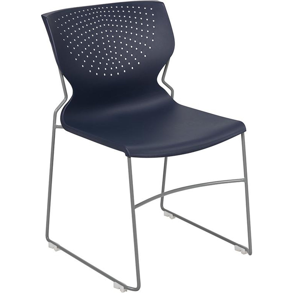 hercules series 661 lb capacity full back stack chair with gray powder coated frame