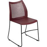 hercules series 661 lb capacity stack chair with air vent back and black powder coated sled base