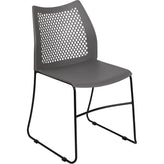 hercules series 661 lb capacity stack chair with air vent back and black powder coated sled base