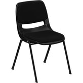 hercules series 880 lb capacity black padded ergonomic shell stack chair with black frame