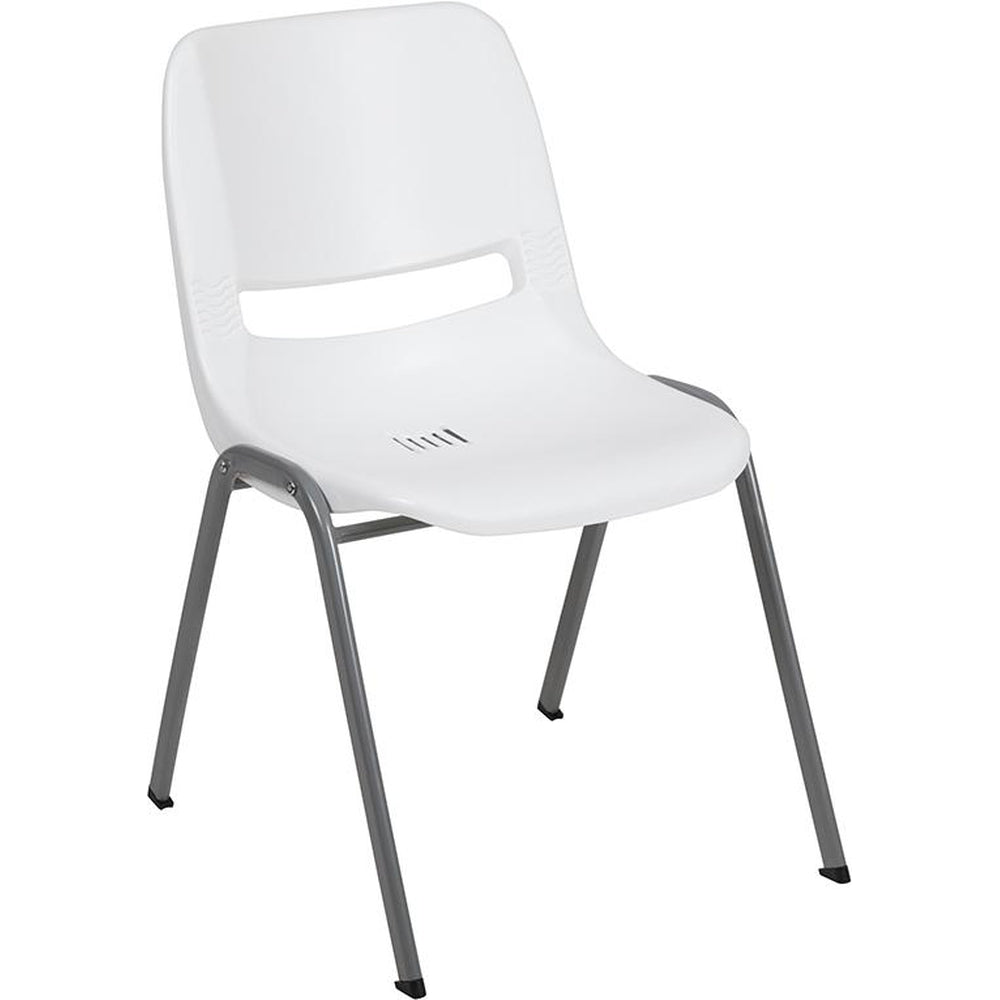 hercules series 880 lb capacity ergonomic shell stack chair with gray frame