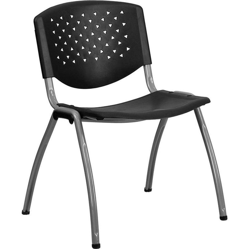hercules series 880 lb capacity plastic stack chair with titanium gray powder coated frame