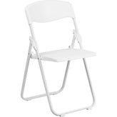 2 pk hercules series 500 lb capacity heavy duty plastic folding chair with built in ganging brackets