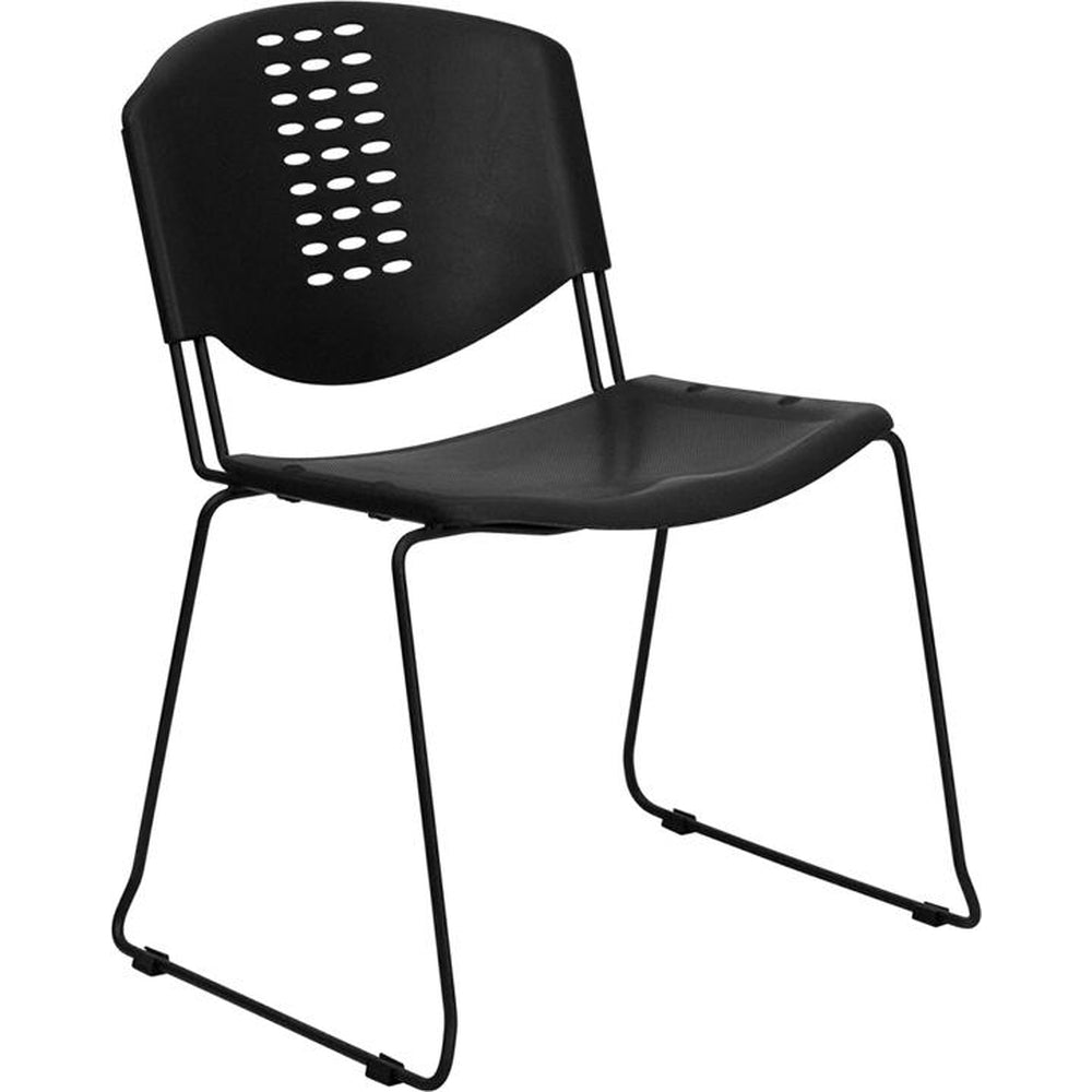 hercules series 400 lb capacity black plastic stack chair with black frame