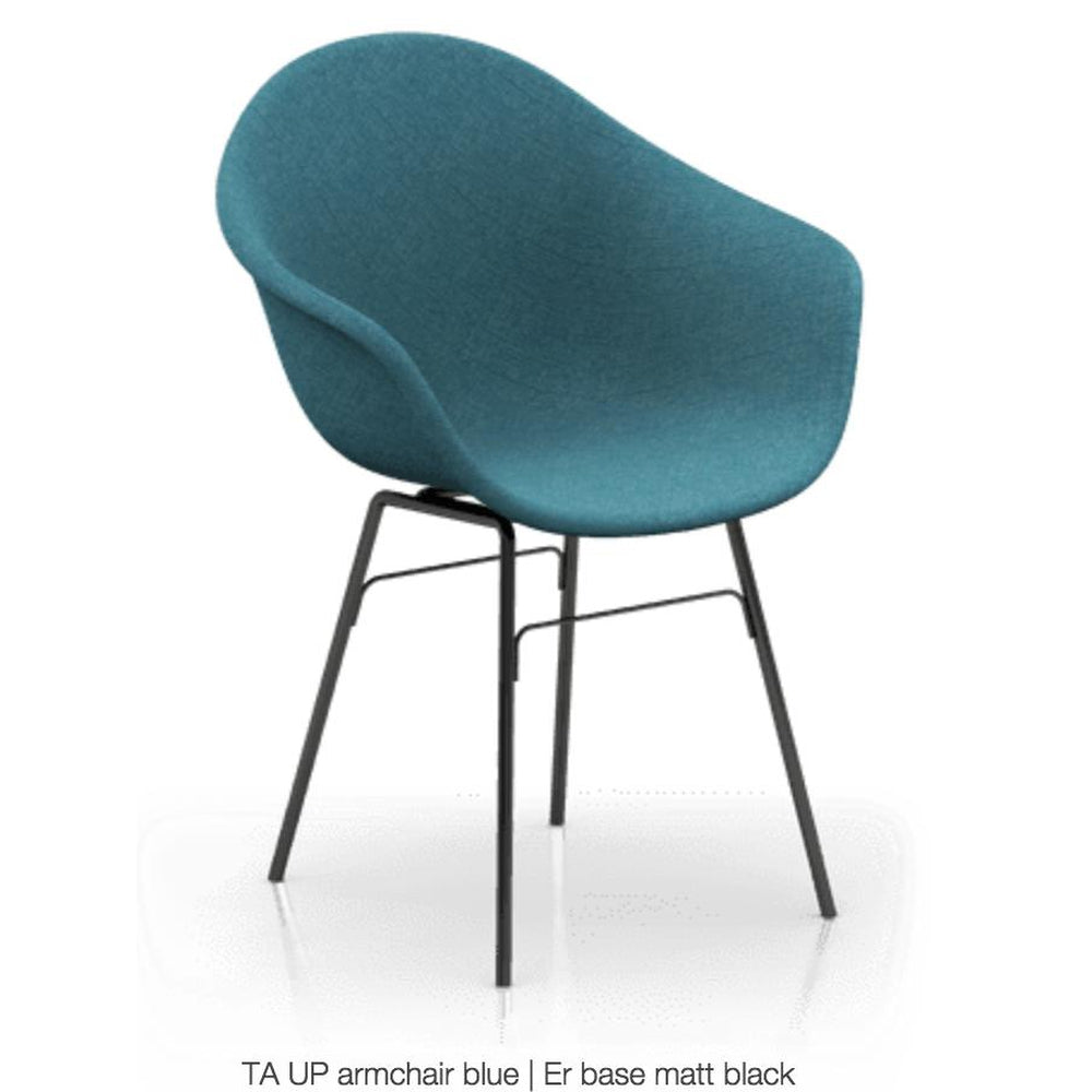 ta upholstered armchair with er base