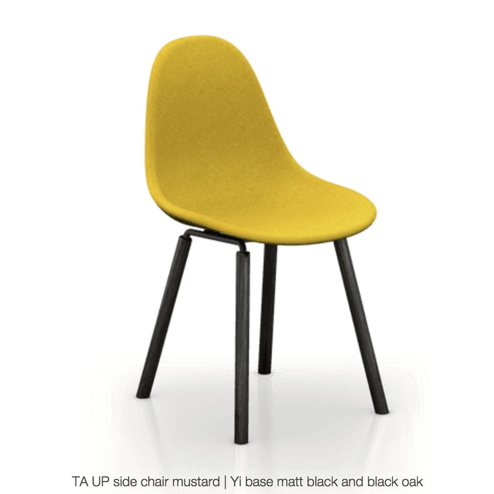 ta upholstered side chair with yi base