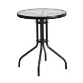 23 75 inch round tempered glass metal table