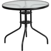 31 5 inch round tempered glass metal table