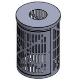 32 Gallon Round Laser Cut Trash Receptacle with Liner