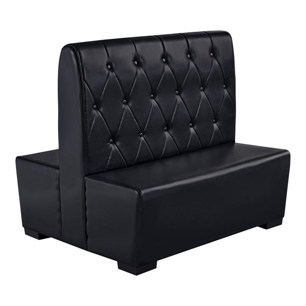 Button Tufted Back Vinyl Booths in Black