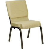 hercules series 18 5 inch width stacking church chair in fabric gold vein frame