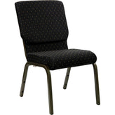 hercules series 18 5 inch width stacking church chair in fabric gold vein frame