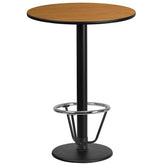 24 inch round laminate table top with 18 inch round bar height table base and ft ring