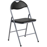 2 pk hercules series black vinyl metal folding chair with carrying handle